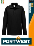 Portwest ESD BLACK antisztatikus hosszúujjú galléros póló - munkaruha