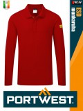 Portwest ESD RED antisztatikus hosszúujjú galléros póló - munkaruha