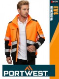 Portwest EV4 ORANGE prémium softshell láthatósági bomber munkakabát - munkaruha