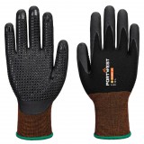 Portwest GP Grip 15 Nitril Mikrohabos pöttyözött kesztyű fekete XS