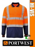 Portwest HI-VIS jól láthatósági galléros hosszúujjú póló - munkaruha