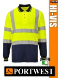 Portwest HI-VIS jól láthatósági galléros hosszúujjú póló - munkaruha