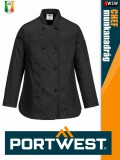 Portwest HORECA BLACK RACHEL női hosszúujjú séfkabát - munkaruha