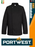 Portwest HORECA BLACK SURREY hosszúujjú séfkabát - munkaruha