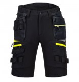 portwest munkavédelmi nadrág rövid dx4 dx444bkr /44" (eu 60), fekete, lengőzsebes