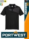 Portwest PW2 BLACK technikai galléros póló - munkaruha