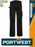 Portwest PW2 BLACKRED technikai pamutgazdag deréknadrág - munkaruha
