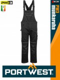 Portwest PW3 BLACK kantárosmunkanadrág - munkaruha