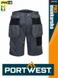 Portwest PW3 BLACKGREY oldalzsebes rövid munkanadrág - munkaruha