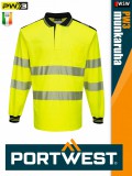 Portwest PW3 YELLOWBLACK jólláthatósági hosszúujjú galléros póló - munkaruha