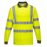 Portwest S271 Hosszú ujjú Cotton Comfort pólóing sárga színben