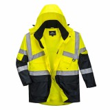 Portwest S760 Hi-Vis kéttónusú lélegző kabát sárga/navy színben