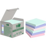 Post-it 76x76mm újrahasznosított 100lapos 6db vegyes jegyzettömb 100% PEFC, SGSCH-PEFC-COC-110078