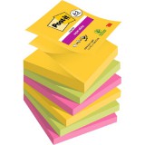 Post-it Super Sticky Carnival 76x76mm  90lapos 4+2db  vegyes Z-jegyzettömb 100% PEFC, SGSCH-PEFC-COC-110078