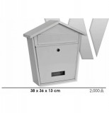 Postaláda házikó, 38x36x13 cm fehér