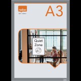 Posztertábla, fali, A3 méret, műanyag keret, 2 db, NOBO, ezüst (1915699)