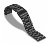 Pótszíj (univerzális, 22 mm, rozsdamentes acél, állítható) FEKETE [Honor Watch GS 3]