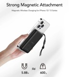 Power Bank VEGER MagOn vezeték nélküli töltés támogatás MagSafe 15W - 10 000mAh PD22,5W fehér (VP1151)