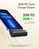 Power Bank VEGER PlugOn - 5000mAh épített csatlakozó Lightning 8-pin PD20W fekete (W0556P)