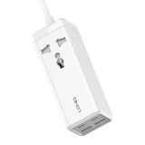 Power strip with 1 AC socket, 2x USB, 2x USB-C LDNIO SC1418, 2500W (white)