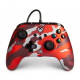 PowerA Enhanced Wired, Xbox Series X|S, Xbox One, PC, Metallic Red Camo, Vezetékes kontroller