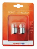 Powertec Standard BA15s, R5W (G18) halogén izzó 12V (bliszter)