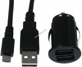 Powery Mini autós töltő adapter + 2.0 High-Speed töltő kábel OnePlus 3 / 4 / 5