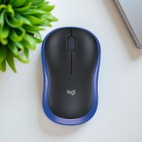 Praktikus Logitech M185 egér Vezeték nélküli fekete-kék