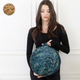 PRANA-Design PRANA Art Deco Tönkölyhéj kerek meditációs jógapárna - Blue Leaves