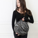 PRANA-Design PRANA Art Deco Tönkölyhéj kerek meditációs jógapárna - Grey Leaves