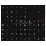 PRC fehér betű fekete alap magyar billentyűzet matrica (KBMATRICAHUFF)