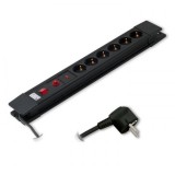 PRC hálózati elosztó 6 kapcsolós aljzat 3m fekete (20249) (prc-20249)