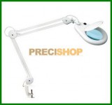 PRECI Nagyítós lámpa 5 Dioptriás lencsével, 4 fokozatú fényerő szabályozós LED-fényforrással.