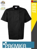 Premier CHEF'S BLACK technikai férfi séf kabát - munkaruha