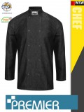 Premier DENIM BLACK technikai férfi séf kabát - munkaruha