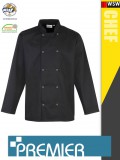 Premier STUD BLACK technikai férfi séf kabát - munkaruha