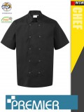 Premier STUD BLACK technikai férfi séf kabát - munkaruha