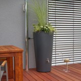 Premier Tech Esővízgyűjtő Rainbowl Flower 150 L antracit, színes növénytartós edény csap nélkül