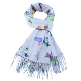 Prémium tacskó mintás sál babakék színben