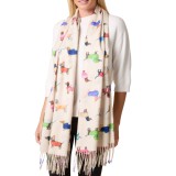 Prémium tacskó mintás sál fehér színben