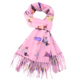 Prémium tacskó mintás sál pink színben