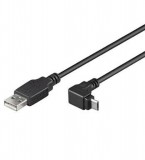 PremiumCord Goobay USB micro-B 90° 1.8m USB kábel 1,8 M USB 2.0 USB A Micro-USB B Fekete