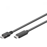 PremiumCord KU31CB1BK USB-C apa - MicroUSB-B apa 2.0 Adat és töltő kábel - Fekete (1m) (KU31CB1BK)
