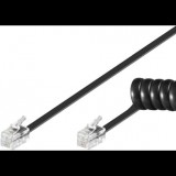 PremiumCord Spirál telefonkagyló kábel RJ-10 4 eres 2 m - fekete (tk4rs-02b)