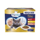 PreVital Fillet Selection alutasakos macskaeledel válogatás - marha, csirke, lazac szószban 24 x 85 g
