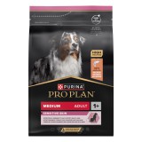 Pro Plan Medium Adult Sensitive Skin - lazacban gazdag száraz kutyaeledel 14 kg + 2,5 kg ajándék!