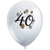 Procos "40" év mintás latex lufi 6db-os szett
