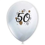 Procos "50" év mintás latex lufi 6db-os szett