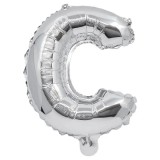 Procos Betű formájú fólia lufi ezüst színben – C betű 32cm