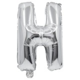 Procos Betű formájú fólia lufi ezüst színben – H betű 32cm